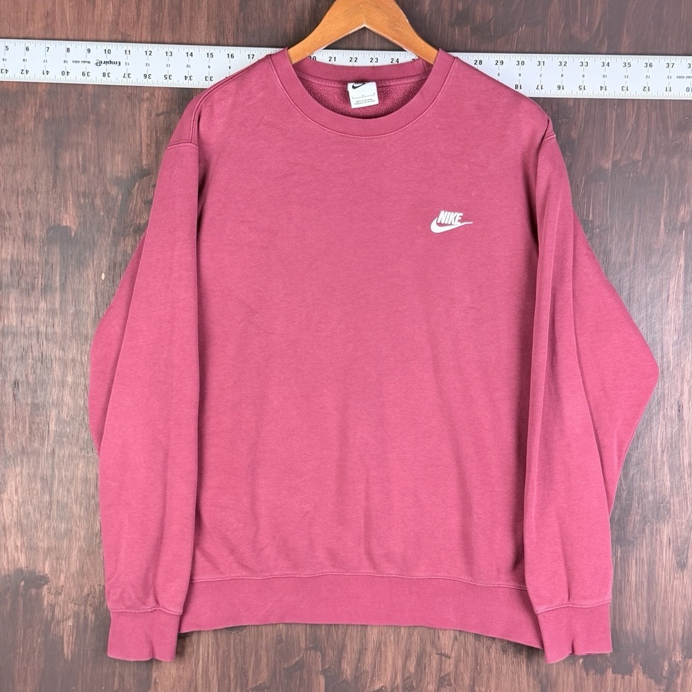 Nike Sweatshirt Club Fleece Crew Neck Pullover Logo‎ BV2662 690 Red Men's Large
